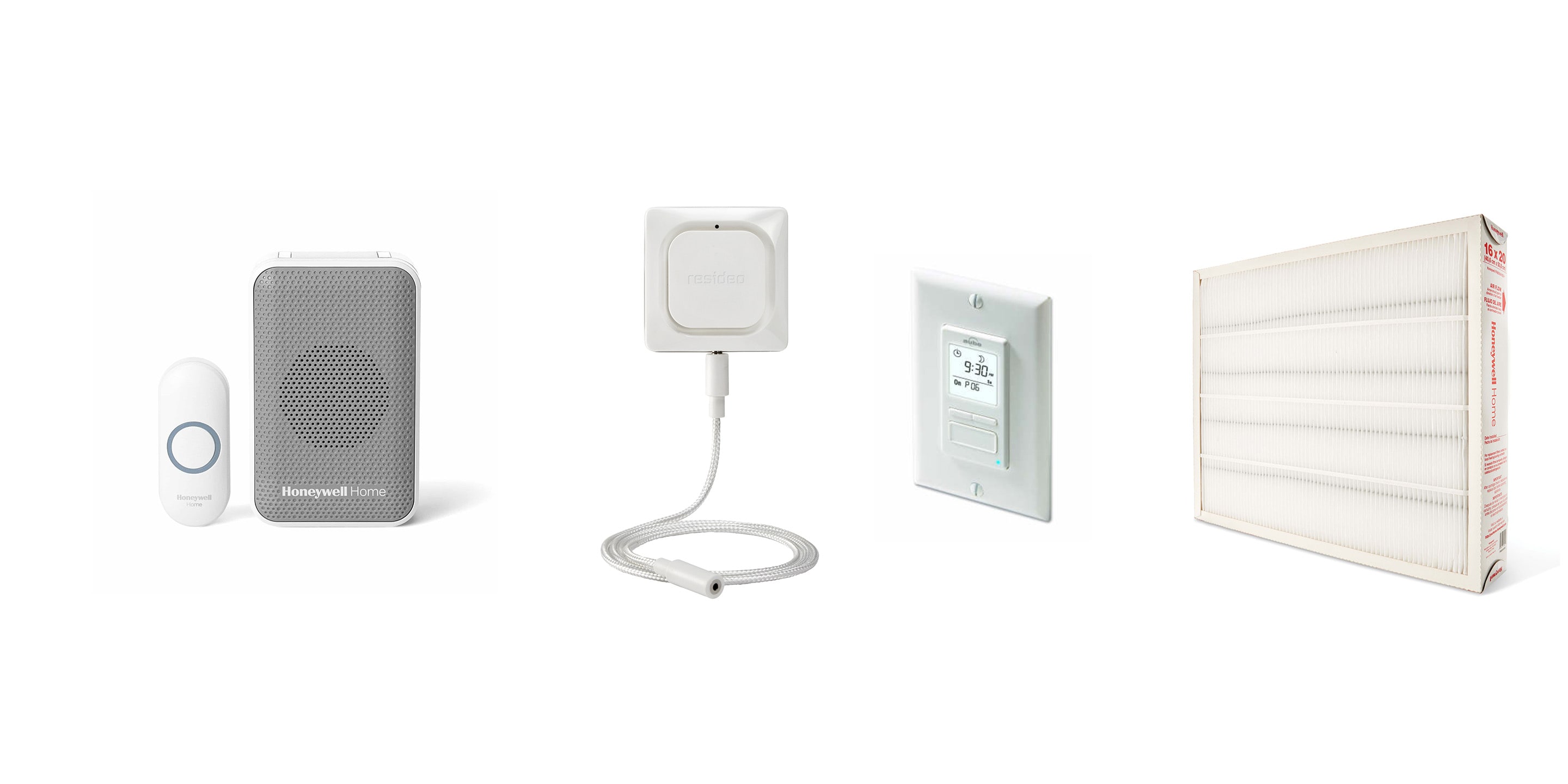 Whole House Air cleaner, Doorbell, Total Connect App, Water Leak Detectors, Furnace Filters 4 inch
